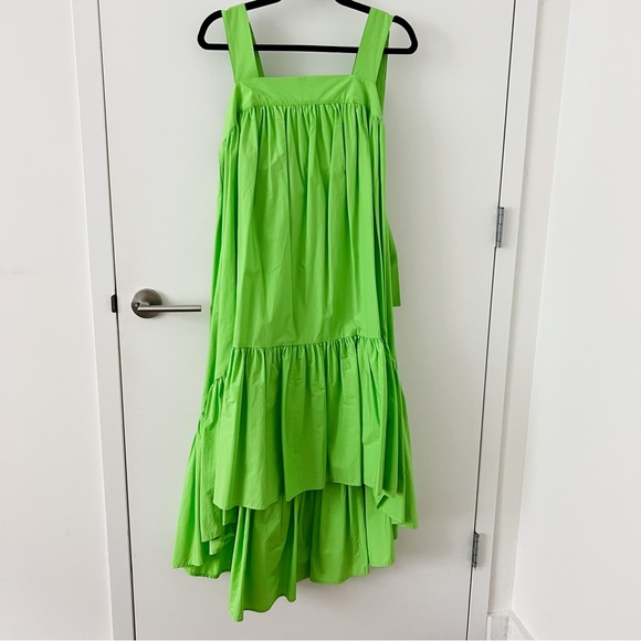 Christopher John Rogers Bright Green Babydoll Adjustable Strap Dress in Size S - Picture 1 of 4